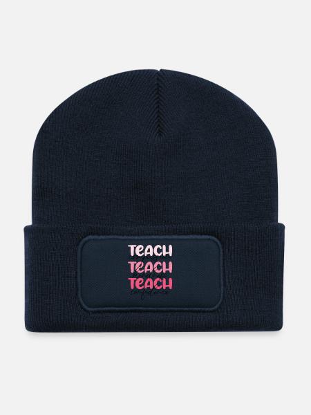 Lehrer-Lehren Mitgefühl, Freundlichkeit und Selbstvertrauen - Recycelte Patch Beanie - French Navy