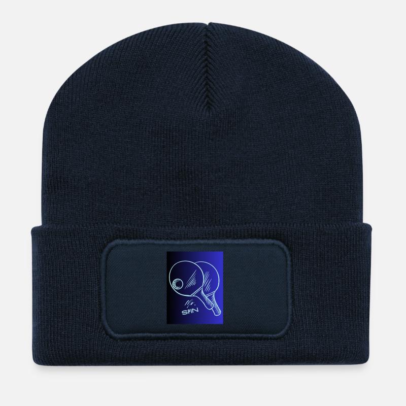 Mr Spin Tennis Tischtennis - Recycelte Patch Beanie - French Navy
