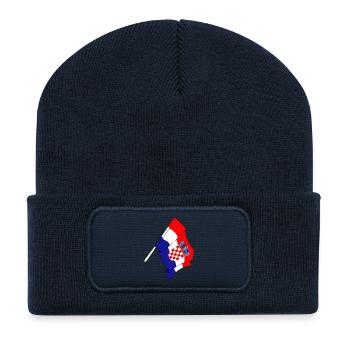 Drapeau de la Croatie - Beanie recyclé à patch - bleu marine - Devant