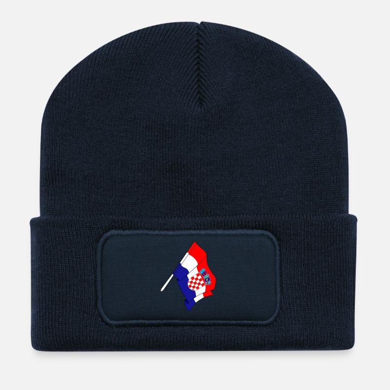 Flagge von Kroatien - Recycelte Patch Beanie - French Navy