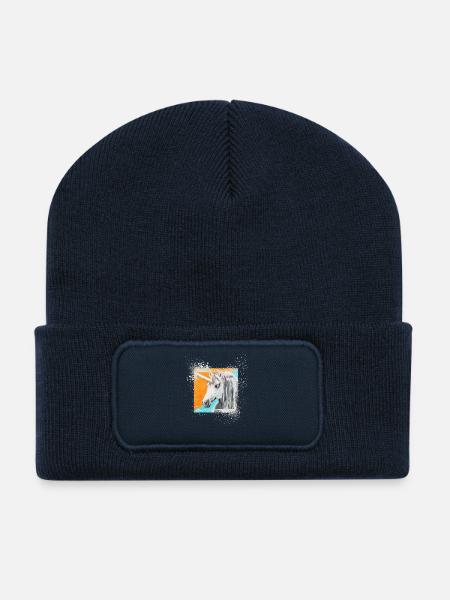 Einhorn Hengst Mietron - Sonja Ariel von Staden - Recycelte Patch Beanie - French Navy