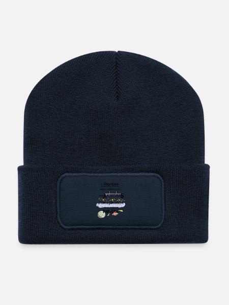 Citation imagination - Beanie recyclé à patch - bleu marine