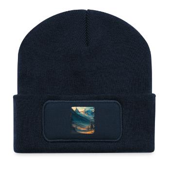 Landscape, nature, forest - Recycled Patch Beanie - french navy - Front