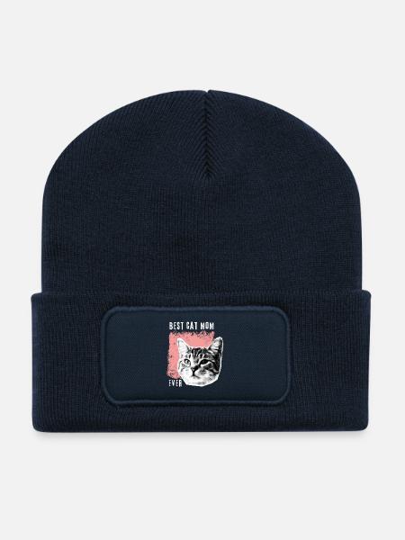 BEST CAT MUM - Recycled Patch Beanie - french navy