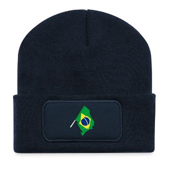 Flag of Brazil - Recycled Patch Beanie - french navy - Front