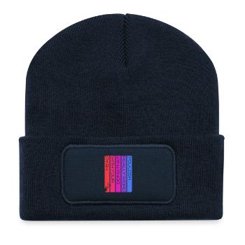 Wirklich seltsam, wenn du das mit dem Kopf machst - Recycelte Patch Beanie - French Navy - Vorne