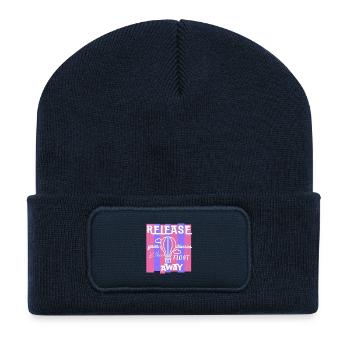 Release Your Worries Float Away - Recycled Patch Beanie - french navy - Front