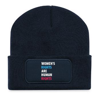 Women's Right Are Human Rights - Recycled Patch Beanie - french navy - Front