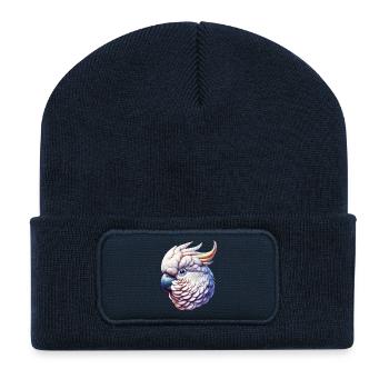 Cockatoo Parrot - Recycled Patch Beanie - french navy - Front