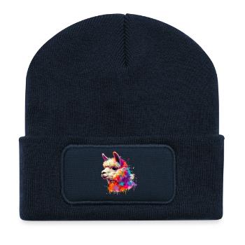 Alpaka - Recycelte Patch Beanie - French Navy - Vorne
