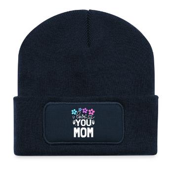 I love you mom - Recycled Patch Beanie - french navy - Front