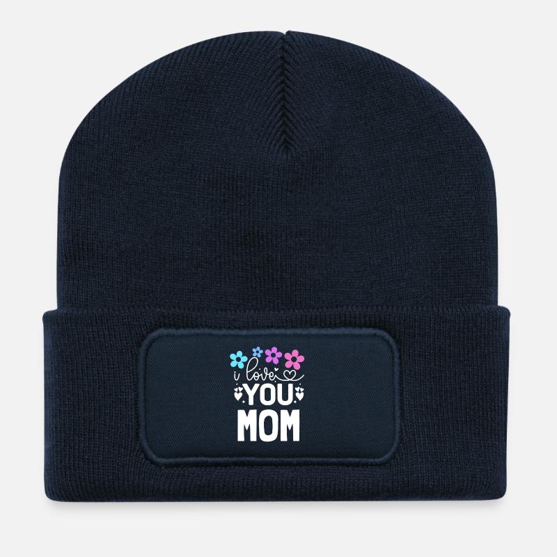 Ich hab dich lieb, Mama - Recycelte Patch Beanie - French Navy