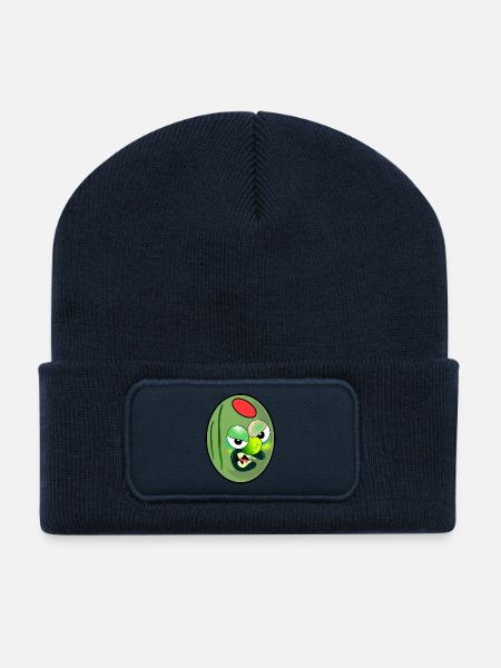 GRÜNE OLIVEN CARTOON PAPRIKA - Recycelte Patch Beanie - French Navy