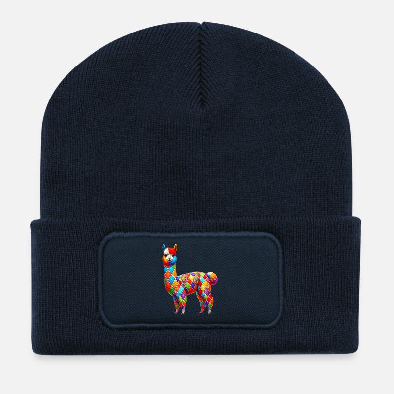 Alpaka - Recycelte Patch Beanie - French Navy