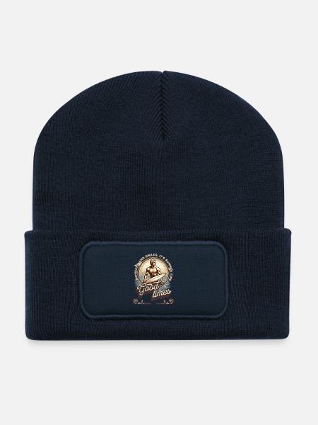 Vintage Good Times Surf Summer - Recycled Patch Beanie - french navy
