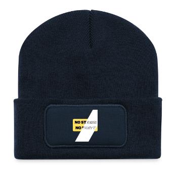 No Stress No Party - Recycled Patch Beanie - french navy - Front