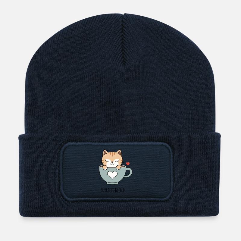 Purrfect Blend - Recycelte Patch Beanie - French Navy