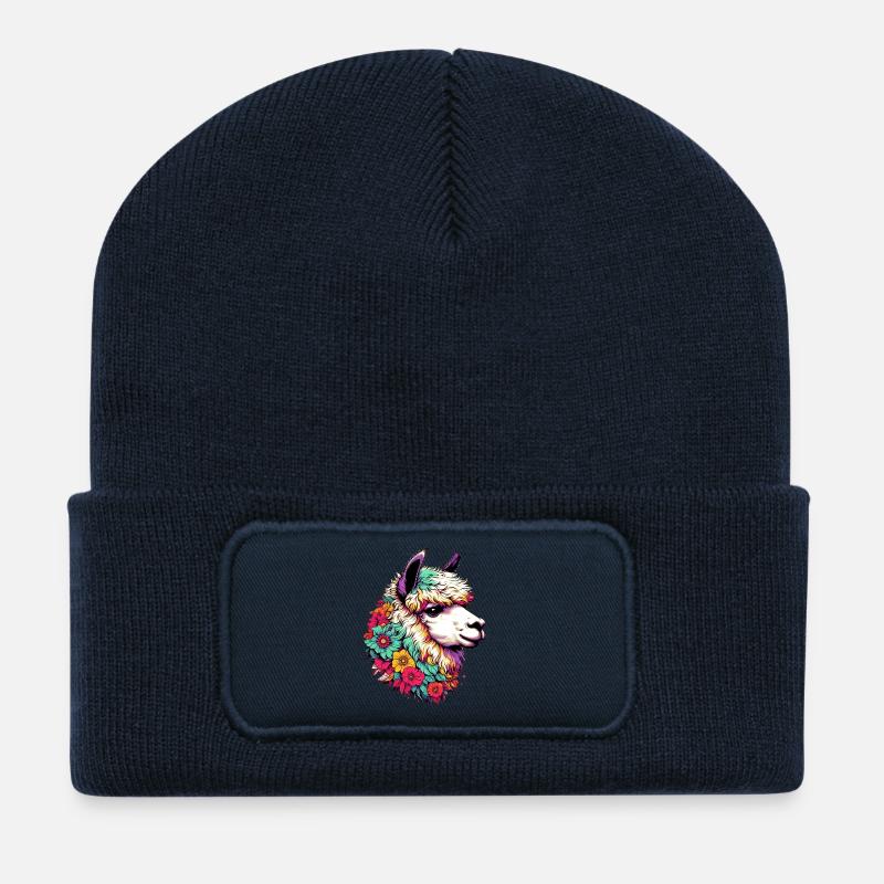 Alpaka - Recycelte Patch Beanie - French Navy