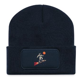 Basketball Astronaut Raumschiff Geschenk - Recycelte Patch Beanie - French Navy - Vorne