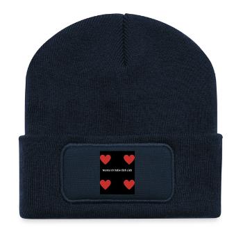 Mama ich habe dich Lieb - Recycelte Patch Beanie - French Navy - Vorne