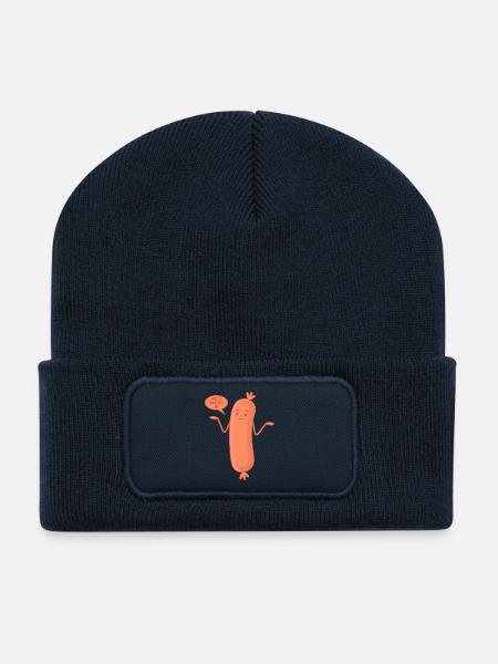 Wurst Bockwurst - Weil's wurscht is - Recycelte Patch Beanie - French Navy