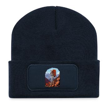 Squelettes Randonnée / Alpiniste Squelette - Beanie recyclé à patch - bleu marine - Devant
