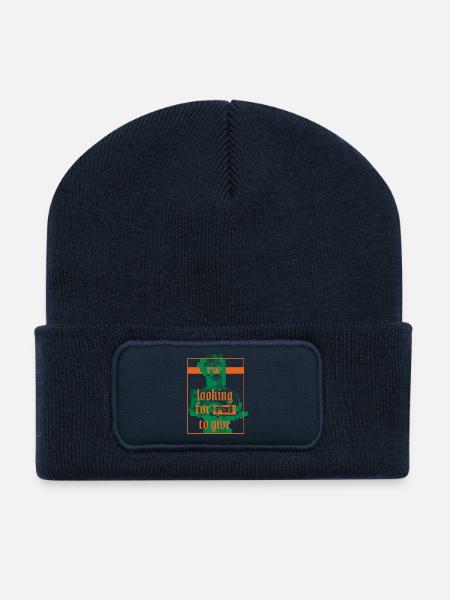 Statue mit Attitüde Statement Design - Recycelte Patch Beanie - French Navy