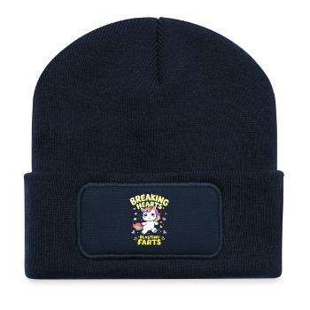 Breaking Hearts Blasting Farts Unicorn - Recycelte Patch Beanie - French Navy - Vorne