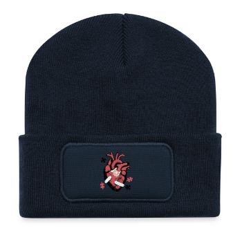 Broken Heart Puzzle – Emotionale Heilung Künstlerisch D - Recycelte Patch Beanie - French Navy - Vorne
