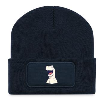 Drôle Cher Dino rieur dinosaure T rex - Beanie recyclé à patch - bleu marine - Devant