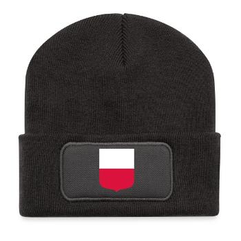 Pologne - Beanie recyclé à patch - charbon - Devant