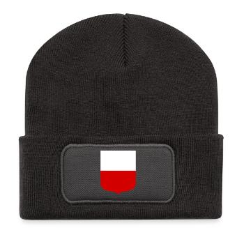 Thuringe - Beanie recyclé à patch - charbon - Devant