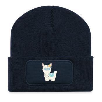 Alpaga d’été - c’est le temps de l’été - Beanie recyclé à patch - bleu marine - Devant