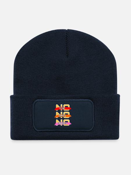 No fear no limits no excuses - Recycled Patch Beanie - french navy