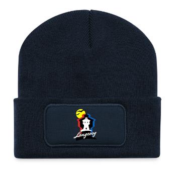 Langeoog Style mit Wasserturm - Recycelte Patch Beanie - French Navy - Vorne