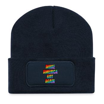 Make America GAY Again - Recycelte Patch Beanie - French Navy - Vorne