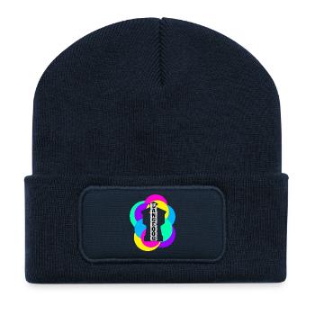 Wasserturm Langeoog bunt - Recycelte Patch Beanie - French Navy - Vorne