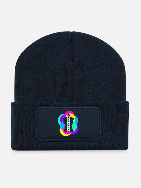 Wasserturm Langeoog bunt - Recycelte Patch Beanie - French Navy