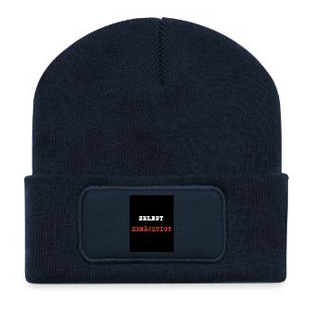 selbst ERMACHTIGT - Beanie recyclé à patch - bleu marine - Devant