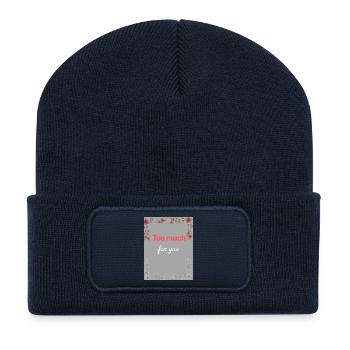 too much for you - Beanie recyclé à patch - bleu marine - Devant