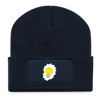 Kreative Glühbirne Illustration - Recycelte Patch Beanie - French Navy - Vorne