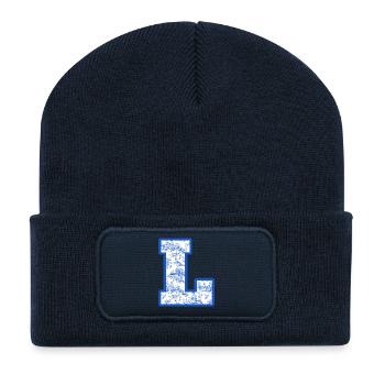 Letter l blue chinoiserie - Recycled Patch Beanie - french navy - Front