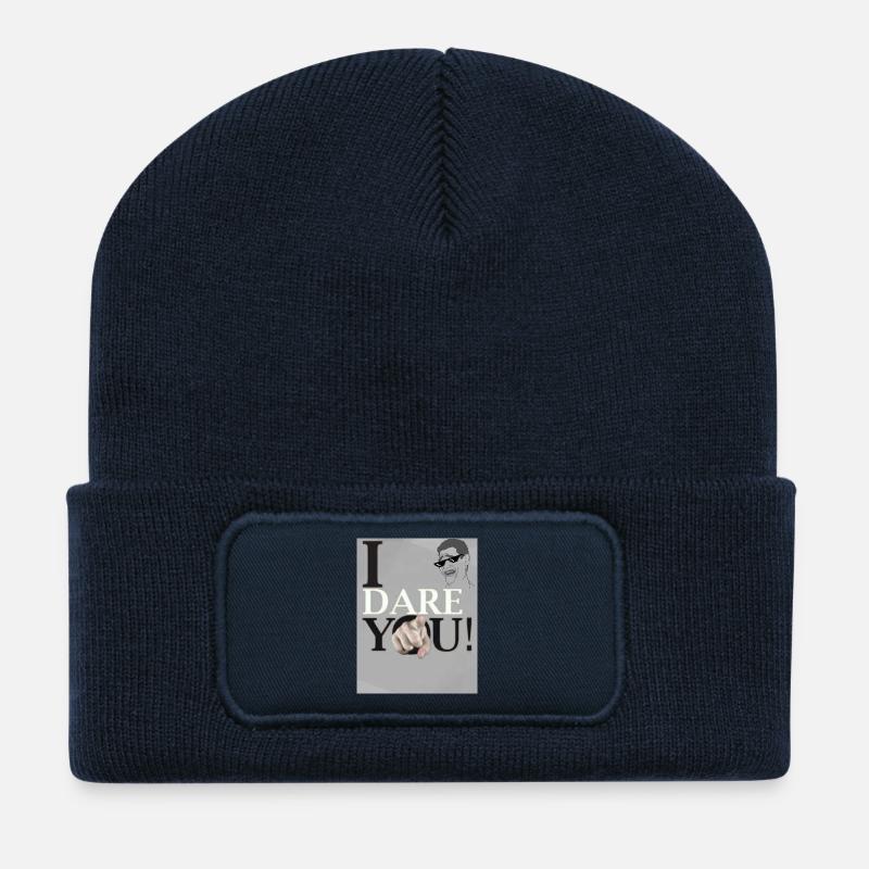 JE VOUS METS AU DÉFI - Beanie recyclé à patch - bleu marine