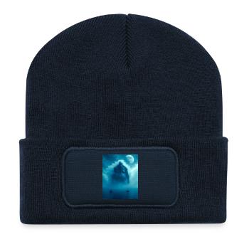 Umibōzu, fantôme marin japonais du folklore du Pacifique - Beanie recyclé à patch - bleu marine - Devant