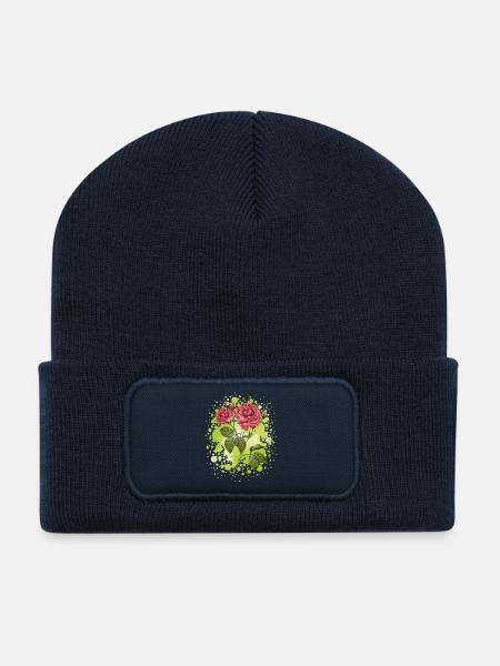 Blumen - Recycelte Patch Beanie - French Navy