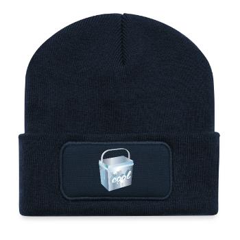 Glacière - design givré pour l’été et la fête - Beanie recyclé à patch - bleu marine - Devant