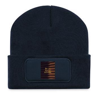 Vous êtes TOUJOURS plus fort - Beanie recyclé à patch - bleu marine - Devant