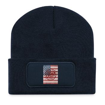 Fabriqué en Chine - Beanie recyclé à patch - bleu marine - Devant