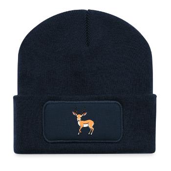 Gazelle - Beanie recyclé à patch - bleu marine - Devant