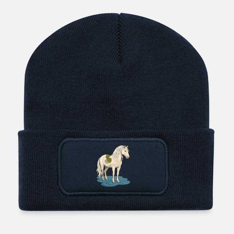 Das Bachpferd - Recycelte Patch Beanie - French Navy